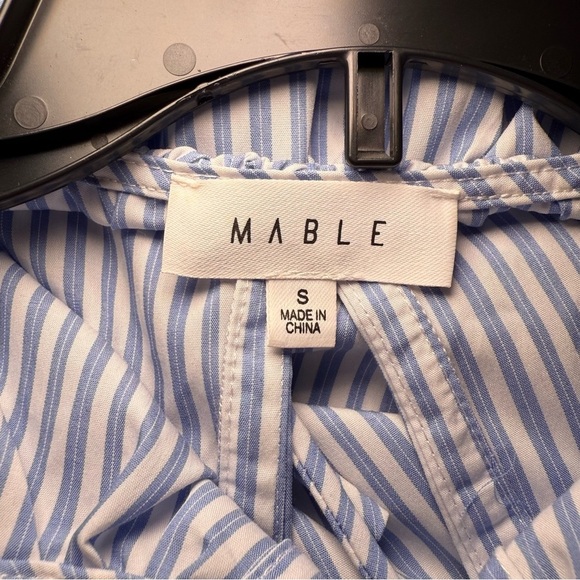 Anthropologie Mable Striped Puff Sleeve Ruffle Blouse size s - Picture 7 of 8